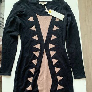 Young Threads New York City Geometric Shape Black Dress